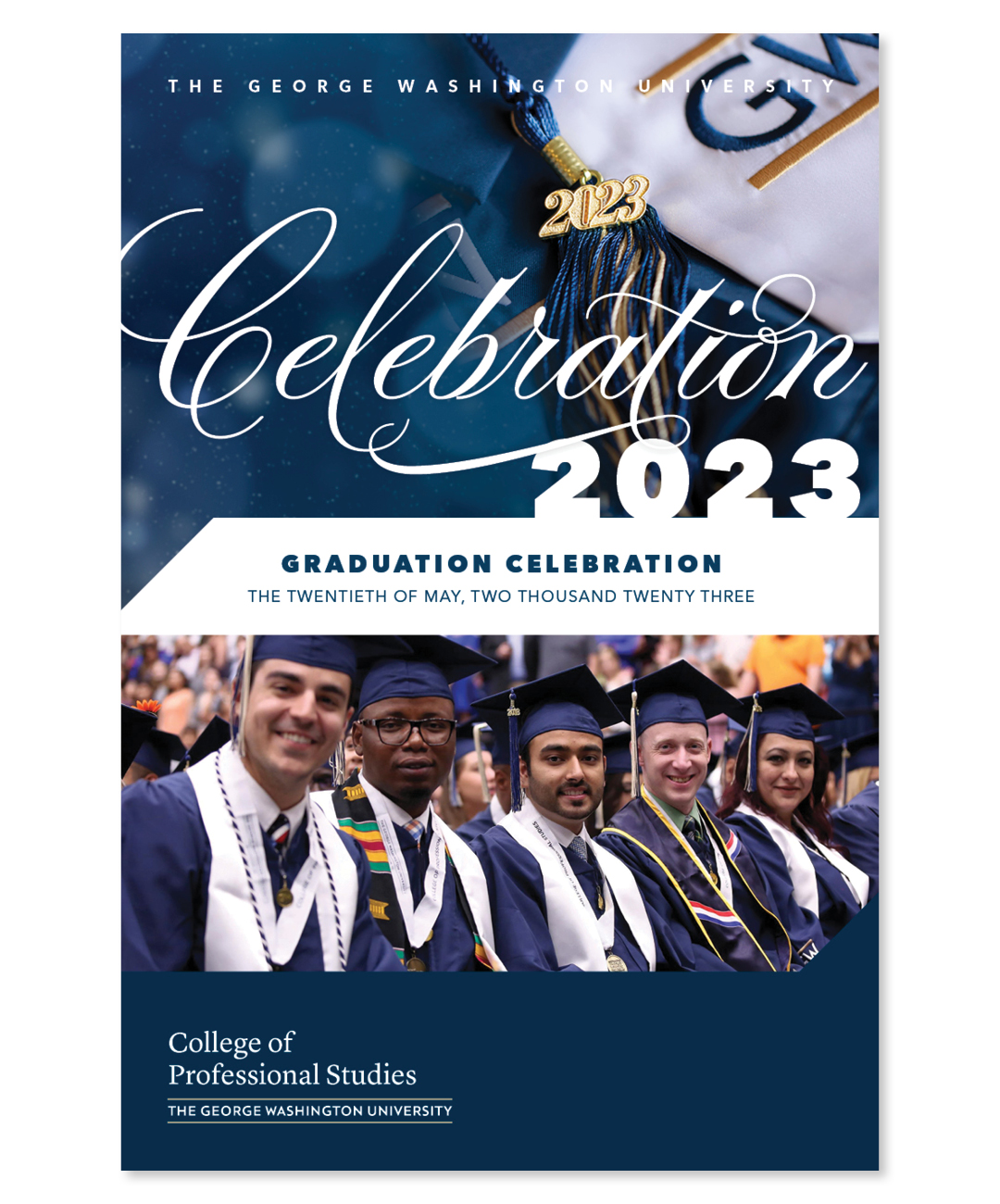 Celebration 2023 College of Professional Studies, graduates in caps and gowns